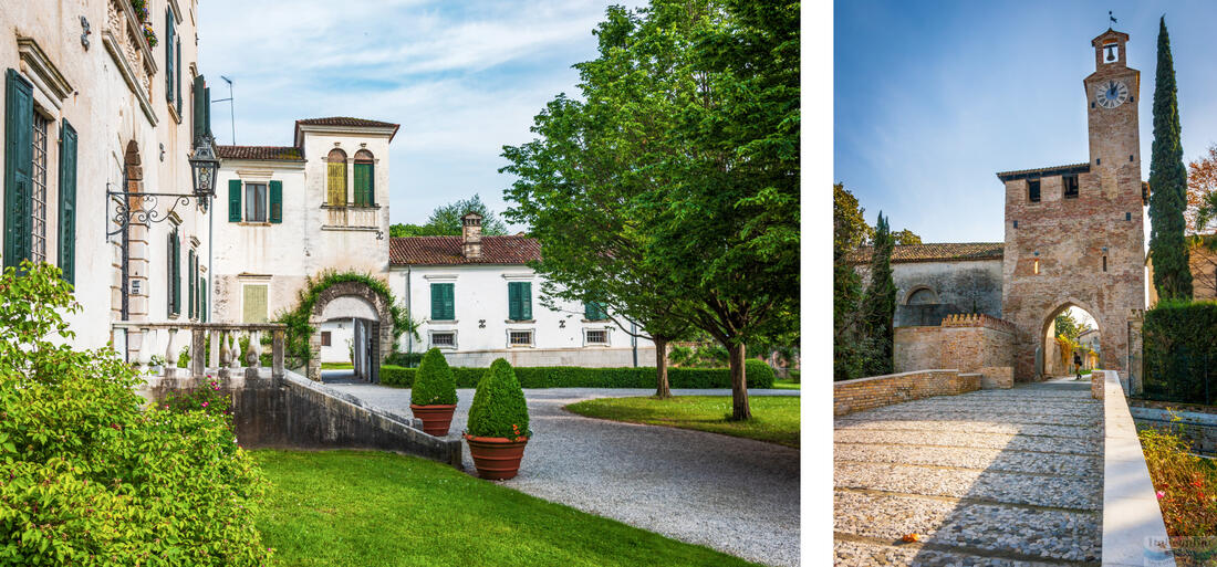 Castello di Cordovado a severní brána hradního komplexu