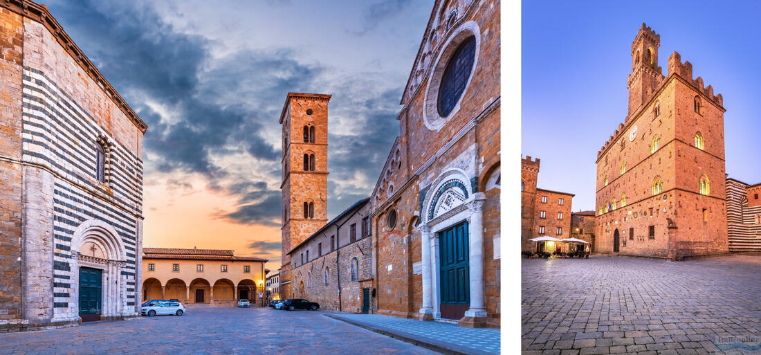 Volterra, baptisterium sv. Jana Křtitele a katedrála, náměstí Piazza dei Priori